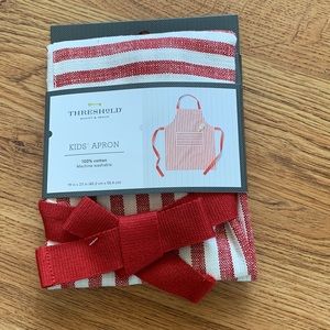 Red & white kid sized apron New with tags